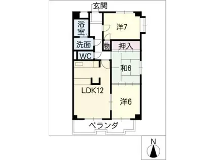 グランメゾン城山(3LDK/5階)の間取り写真