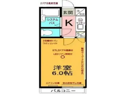 町田サンタックス(1K/2階)の間取り写真