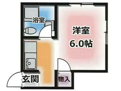 ローズハウス(1K/1階)の間取り写真