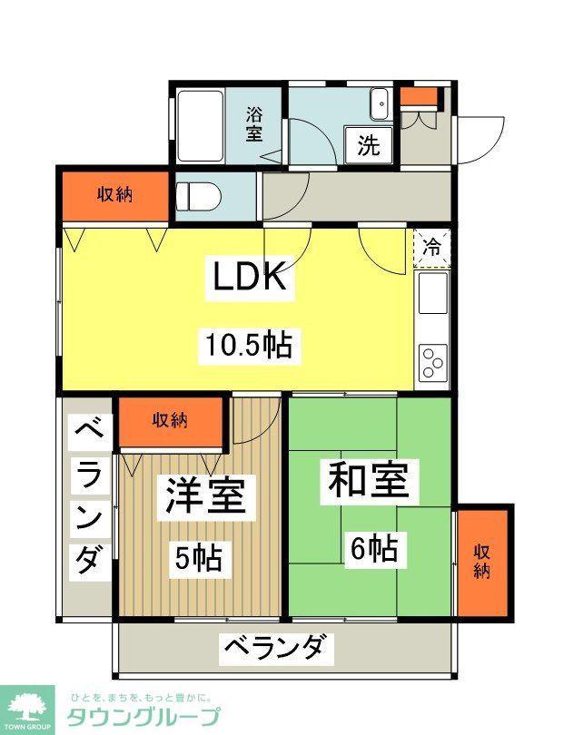 木下マンション(2LDK/3階)の間取り写真