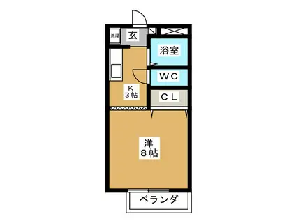 コーポピクルIII(1K/2階)の間取り写真