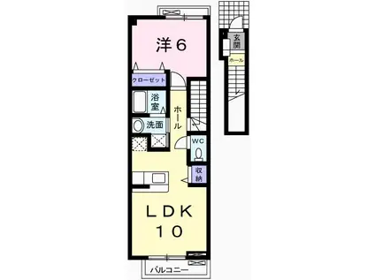サニーパレスC(1LDK/2階)の間取り写真