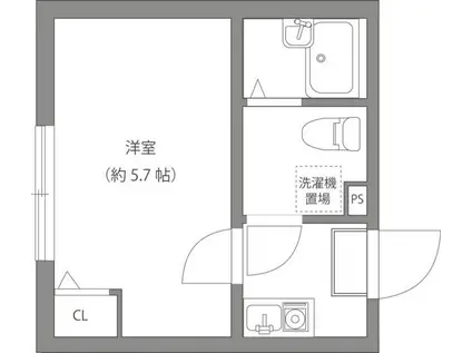 BLOOM(1K/2階)の間取り写真
