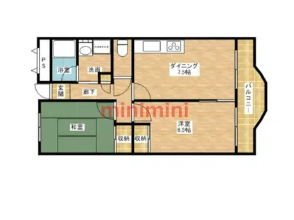 カーサ・ドマーニ(2DK/4階)の間取り写真