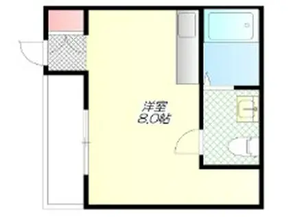 サンダーソンレジデンス(ワンルーム/4階)の間取り写真