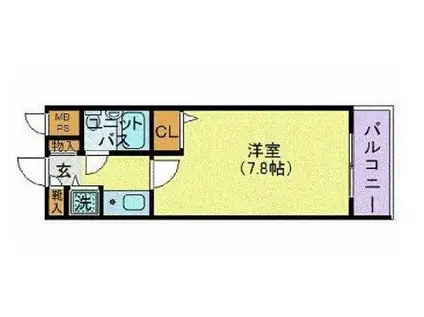 日神パレステージ三軒茶屋(1K/1階)の間取り写真