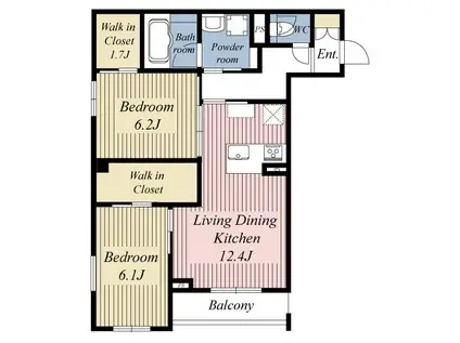 ロイヤルクレスト(2LDK/2階)の間取り写真