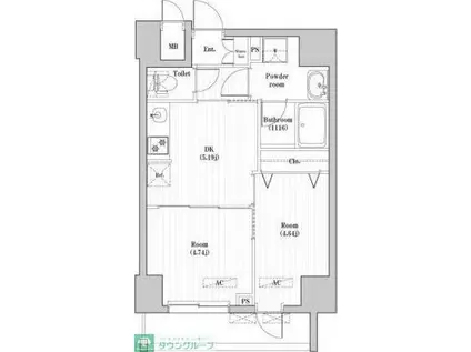 CREATIF押上(2DK/4階)の間取り写真