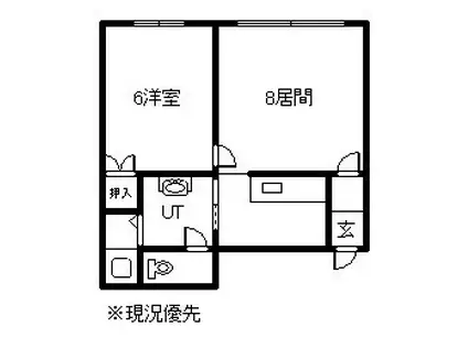 タウンズ豊岡(1LDK/1階)の間取り写真