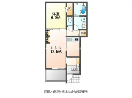 AFC RESIDENCE 豊川伊奈(1LDK/1階)の間取り写真