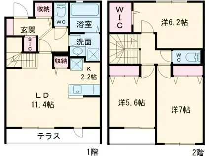 THE PARK.A棟(3LDK/1階)の間取り写真