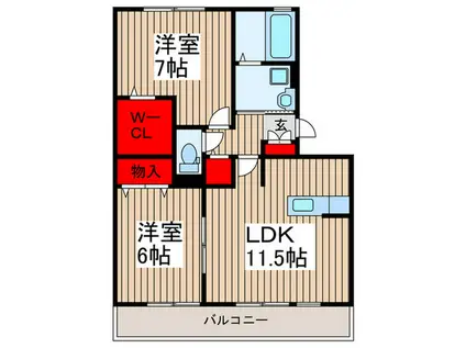 SKT参番館(2LDK/3階)の間取り写真