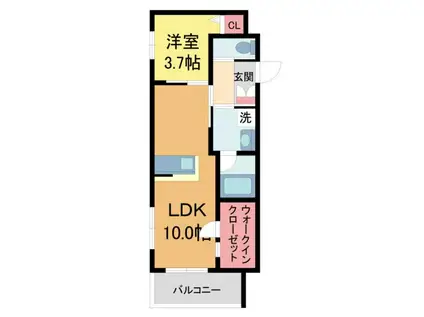 GRAN KOBELIA(1LDK/3階)の間取り写真