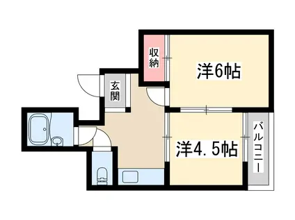 メゾン新高(2K/3階)の間取り写真