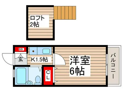 アネックス幕張本郷(1K/1階)の間取り写真