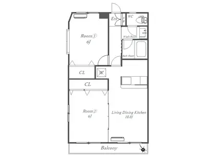 スターダスト晴貞(2LDK/5階)の間取り写真