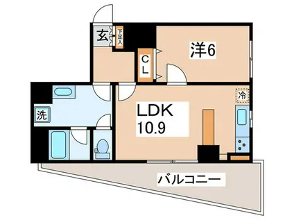 ライクリヴ北新横浜(1LDK/1階)の間取り写真