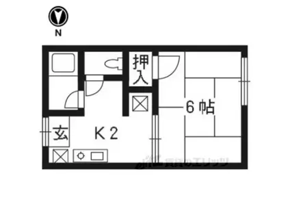 フォーブル蔦(1K/1階)の間取り写真