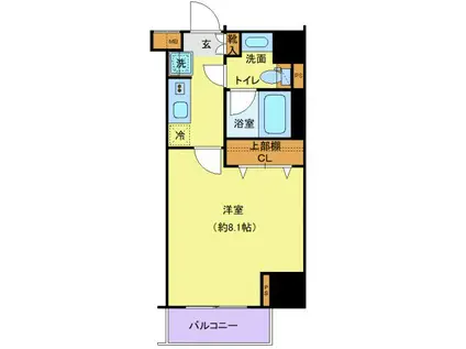 ガリシア平和島(1K/9階)の間取り写真