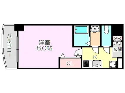 LUXE淡路Ⅱ(1K/5階)の間取り写真