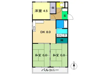 ふれんどビル(3DK/2階)の間取り写真