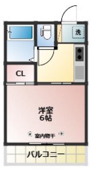 パークプレイス西川原II(1K/1階)の間取り写真