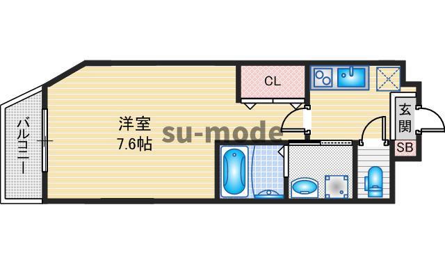 AILE南茨木(1K/2階)の間取り写真