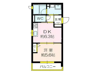シャーメゾンアリエッタ(1DK/1階)の間取り写真