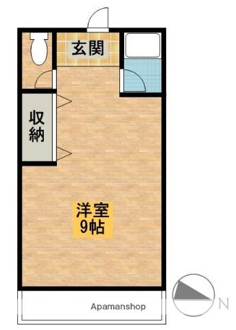ワンルームホープ(ワンルーム/1階)の間取り写真