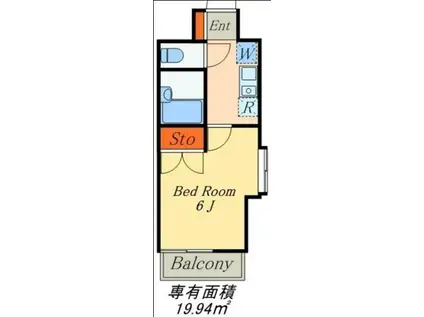 クレアシオン中野北(1K/5階)の間取り写真