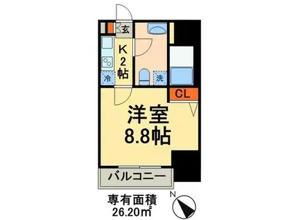 ステージファースト東日暮里(1K/4階)の間取り写真