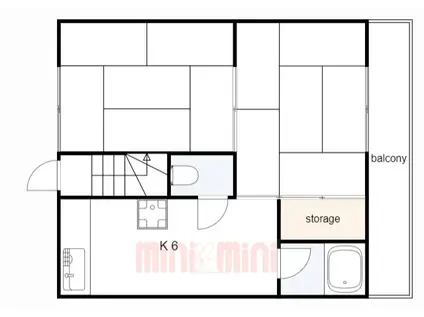 BELLAVISTA千代が丘(2K/2階)の間取り写真