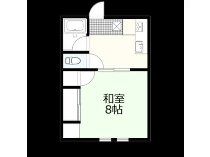 CREEKSIDE新海町(1K/1階)の間取り写真