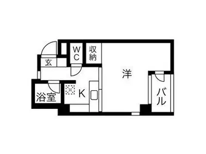 クレイタスパークII(1K/3階)の間取り写真