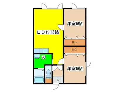 メゾンフローラ(2LDK/2階)の間取り写真
