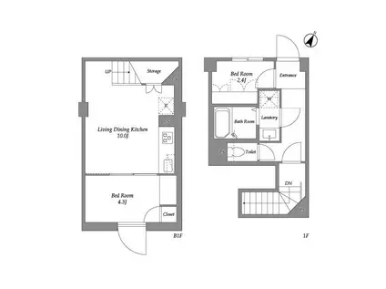 ザ・レジデンス用賀(2LDK/1階)の間取り写真