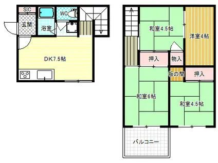シャトールメール(4DK/3階)の間取り写真