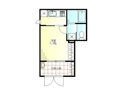 MSD西蒲田(1K/1階)の間取り写真