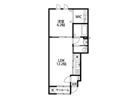 GRACE神道寺1号館(1LDK/1階)の間取り写真