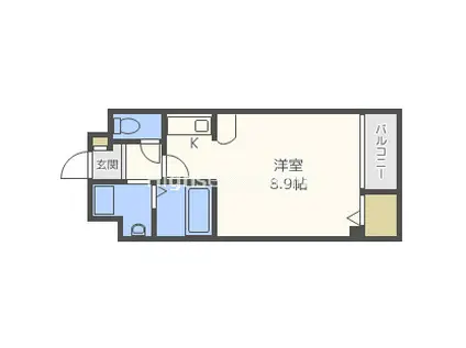 ローレル/(1K/1階)の間取り写真