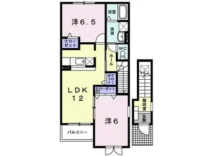 リバーサイドホヅミI(2LDK/2階)の間取り写真