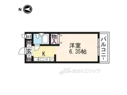 マノワール木津屋橋(1K/5階)の間取り写真