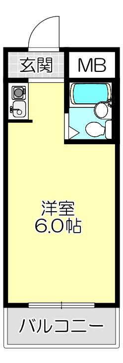 YOUハイム衣摺(ワンルーム/3階)の間取り写真
