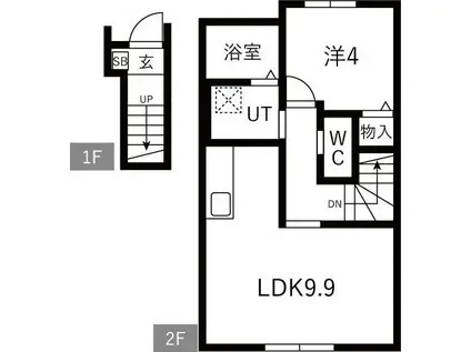 KA PILINA(1LDK/2階)の間取り写真