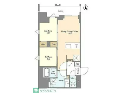 ドゥーエ府中I(2LDK/7階)の間取り写真