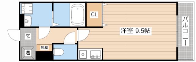 パリオ仁保(ワンルーム/2階)の間取り写真