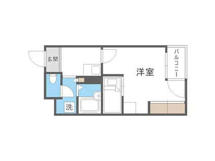 CANVASSすすきの(ワンルーム/10階)の間取り写真