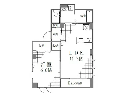 ソレイユ3103(1LDK/2階)の間取り写真