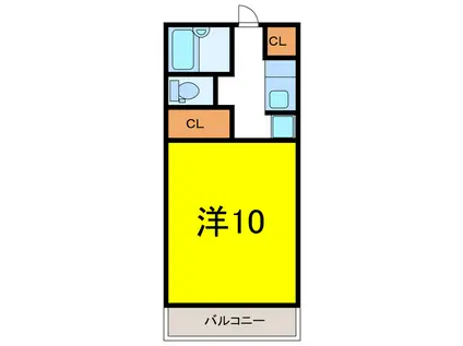 ライズコート(1K/1階)の間取り写真