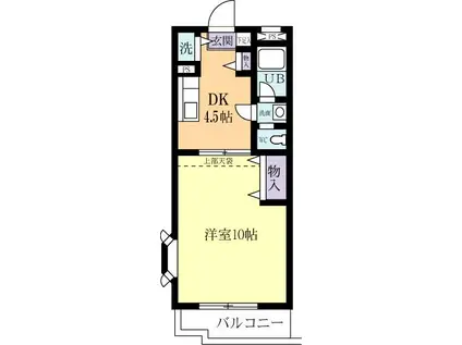 ラポール天久保(1DK/4階)の間取り写真